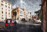 Piazza Arenula in colour Poster och Canvastavla