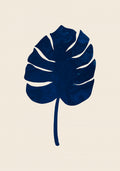 Monstera Marble Blue Poster och Canvastavla