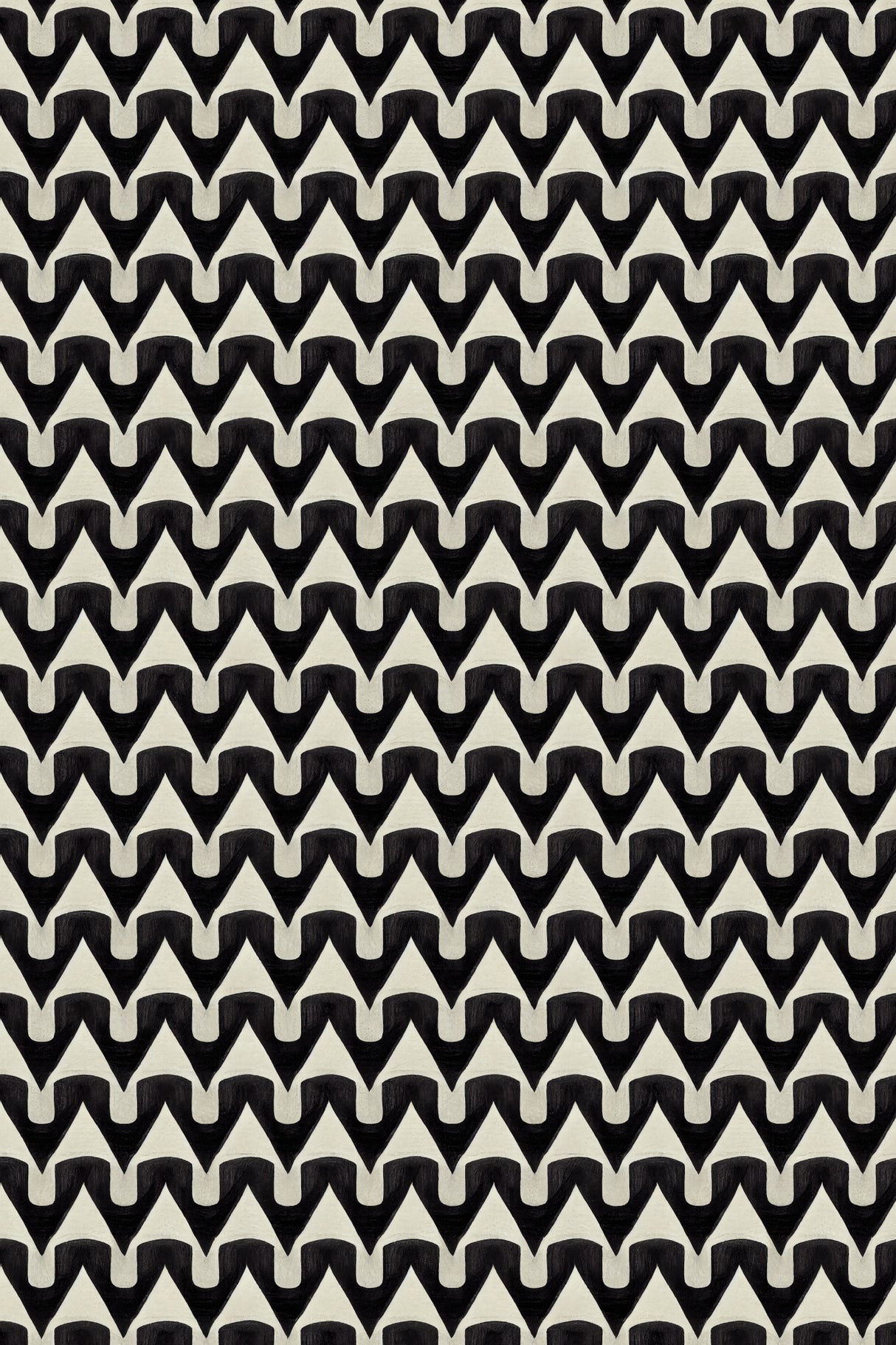 Black And White Zig Zag Pattern Poster och Canvastavla