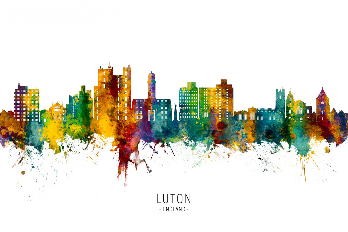 Luton England Skyline Poster och Canvastavla
