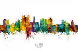 Luton England Skyline Poster och Canvastavla