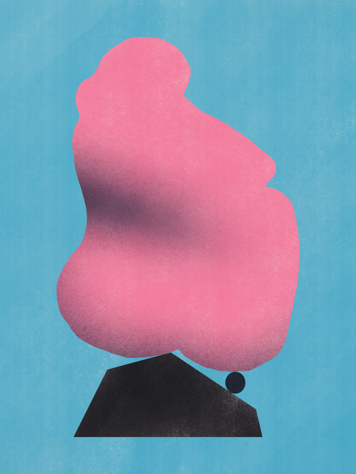 Stone Sculpture In Red Pink Poster och Canvastavla