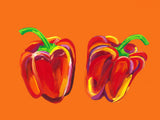 Peppers On Orange Poster och Canvastavla