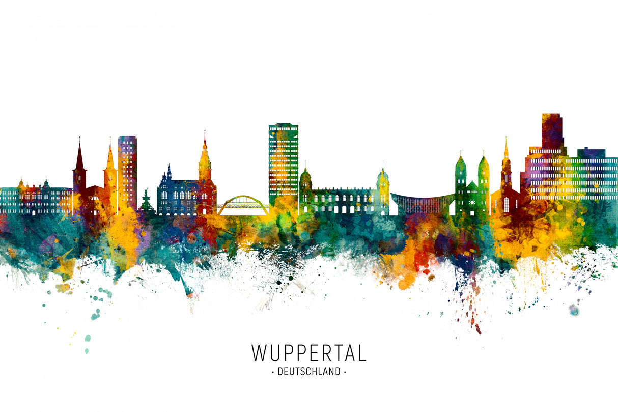 Wuppertal Germany Skyline Poster och Canvastavla