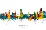 Wuppertal Germany Skyline Poster och Canvastavla