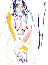 Woman With Crossed Hands Poster och Canvastavla