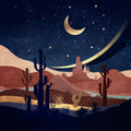 Blue Western Night Poster och Canvastavla
