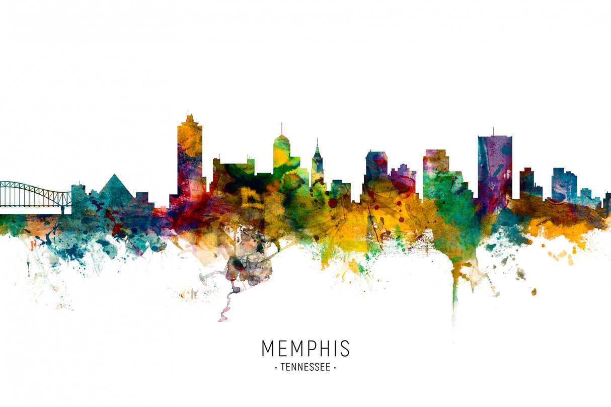 Memphis Tennessee Skyline Poster och Canvastavla
