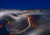 Golden Gate Bridge in Fog Poster och Canvastavla