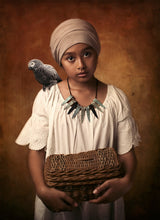 She and her little parrot Poster och Canvastavla