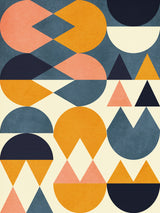 Rainbow Plus Shapes  Blue Mustard6 Poster och Canvastavla