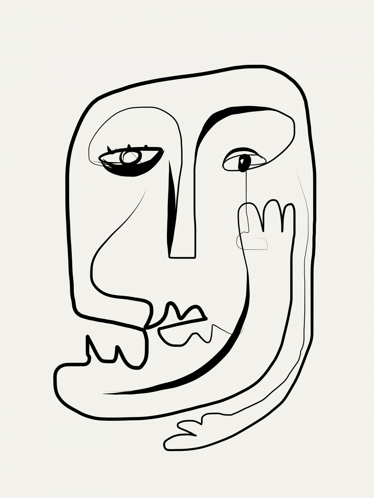 Line Art Portrait Sketch Poster och Canvastavla
