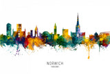 Norwich England Skyline Poster och Canvastavla