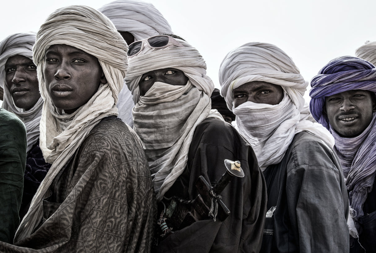 On a pickup truck leaving the gerewol festival - Niger Poster och Canvastavla