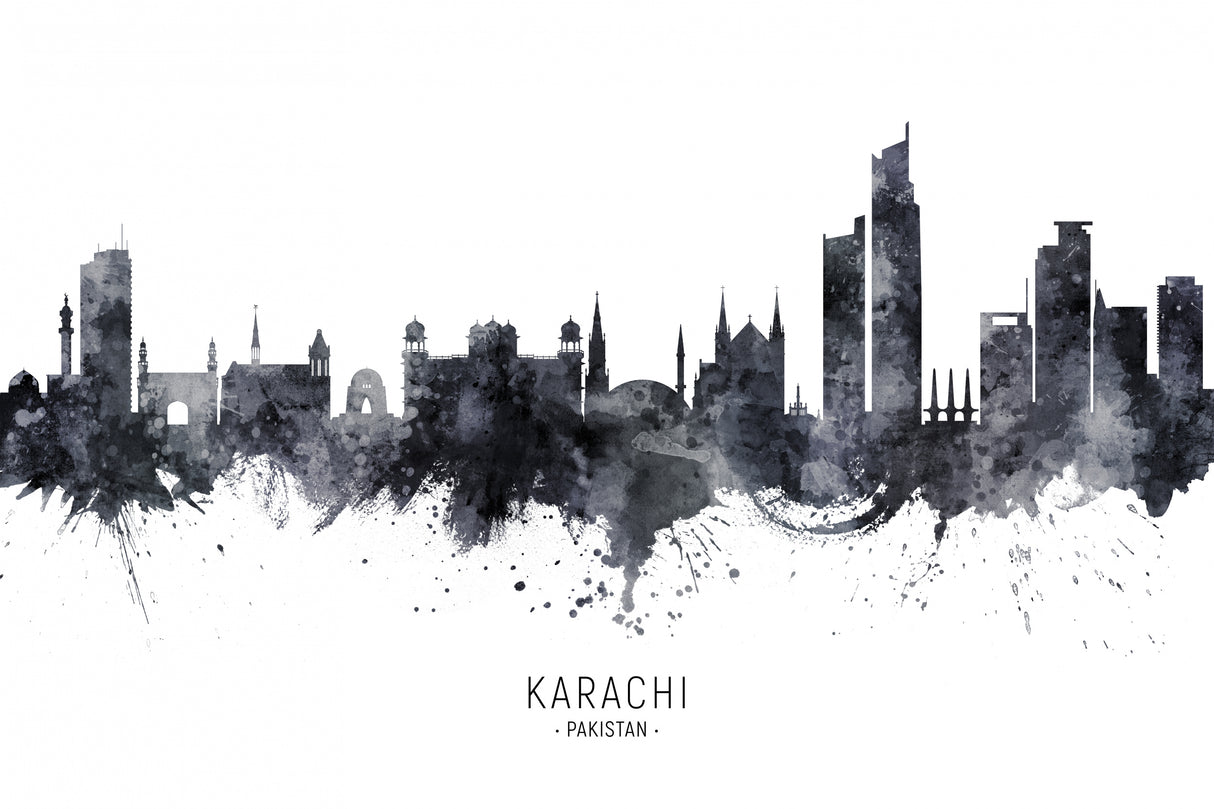 Karachi Pakistan Skyline Poster och Canvastavla