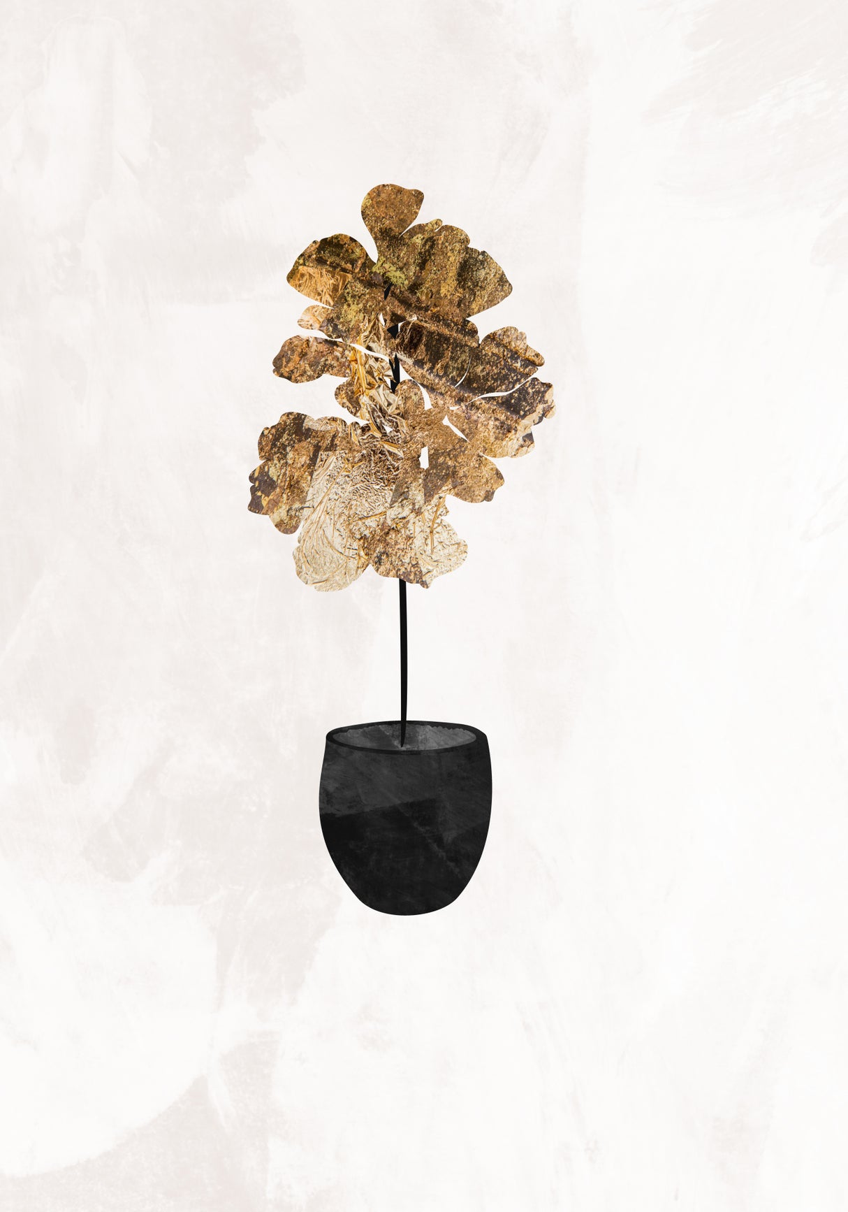 Black and gold house plant 6 Poster och Canvastavla