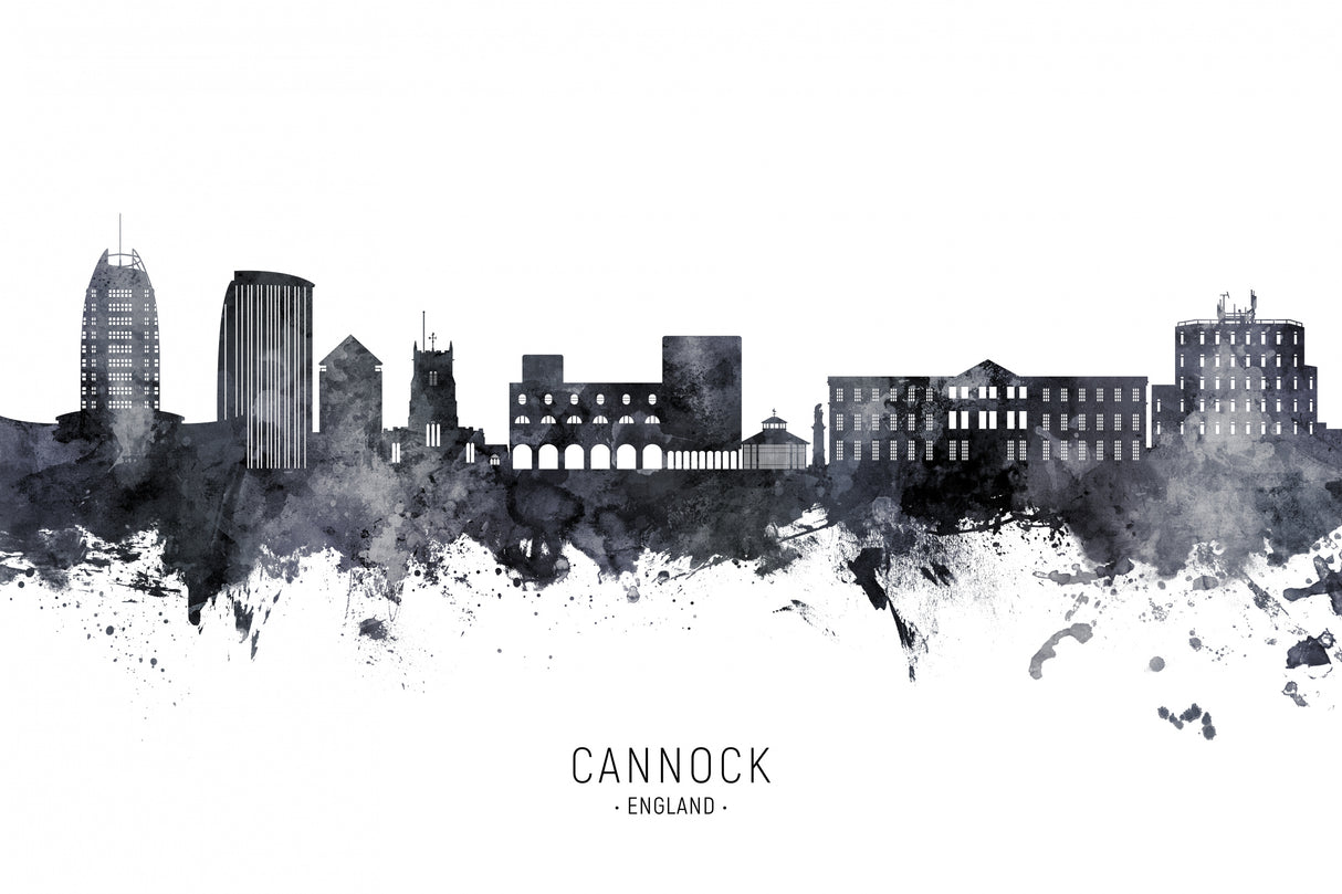 Cannock England Skyline Poster och Canvastavla