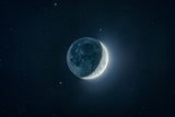 Waxing Crescent with the Earthshine Poster och Canvastavla