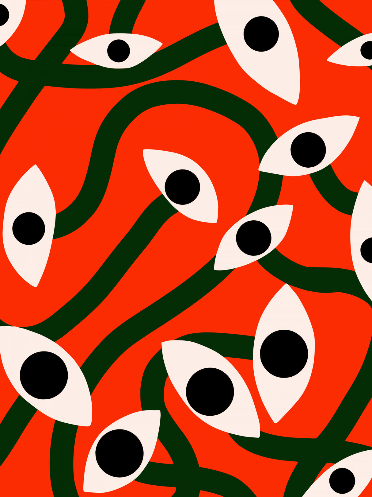 Evil Eyes Blossom In Red Poster och Canvastavla