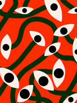 Evil Eyes Blossom In Red Poster och Canvastavla