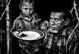 Rohingya refugee father and son - Bangladesh Poster och Canvastavla