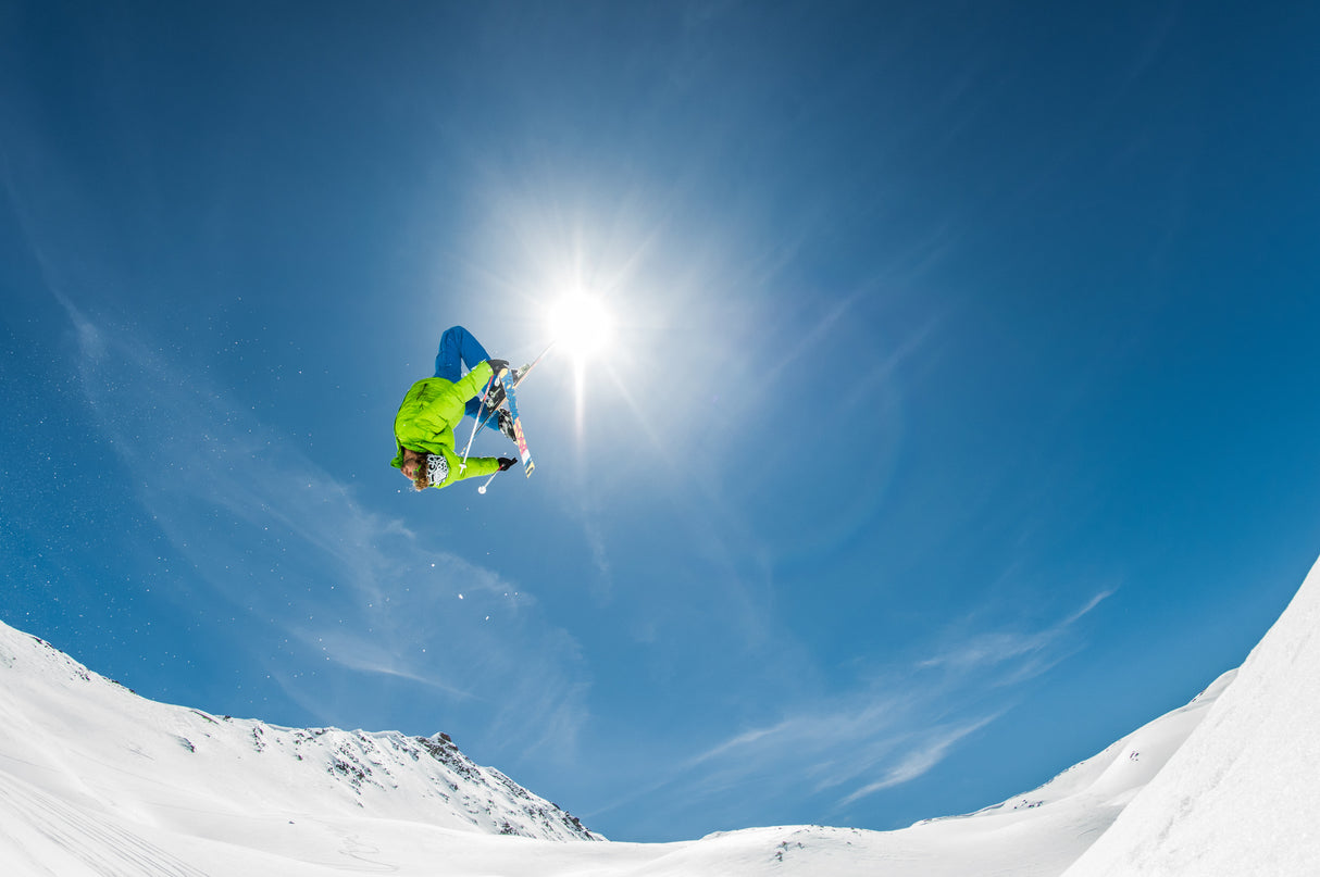 Backflip crossed skis Poster och Canvastavla