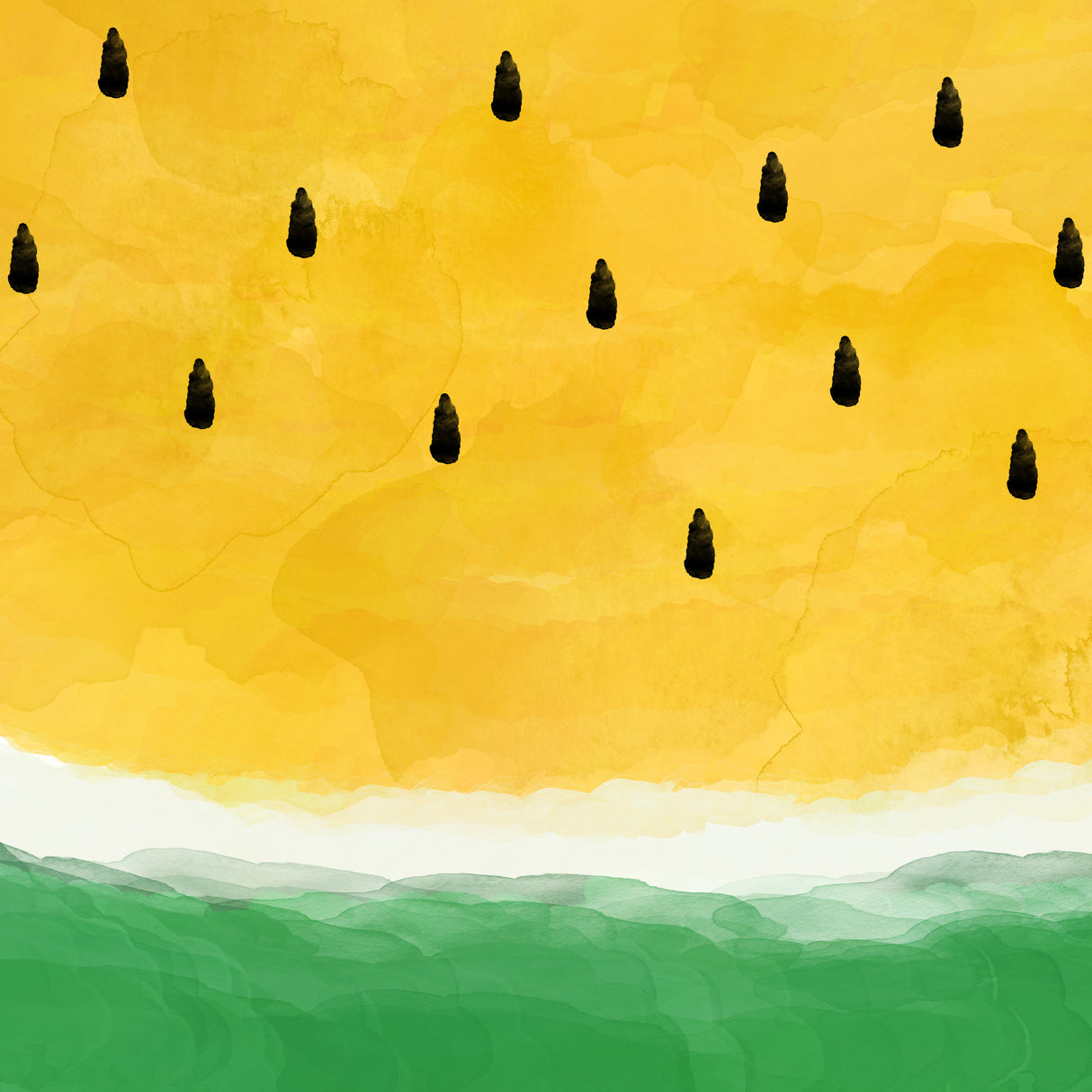 Yellow Watermelon Poster och Canvastavla