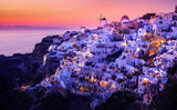 Whitewashed Villas on Cliffs Poster och Canvastavla