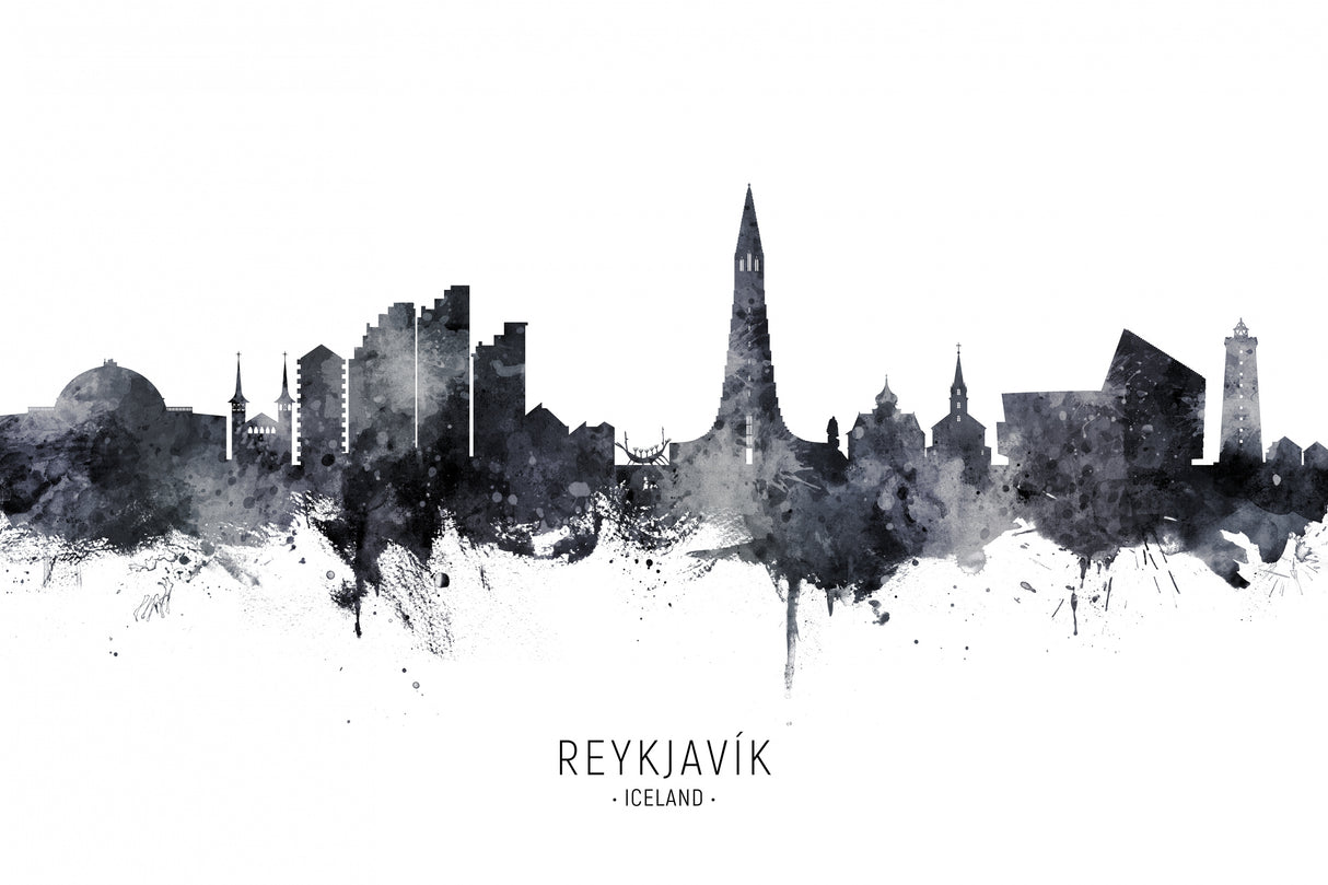 Reykjavík Iceland Skyline Poster och Canvastavla