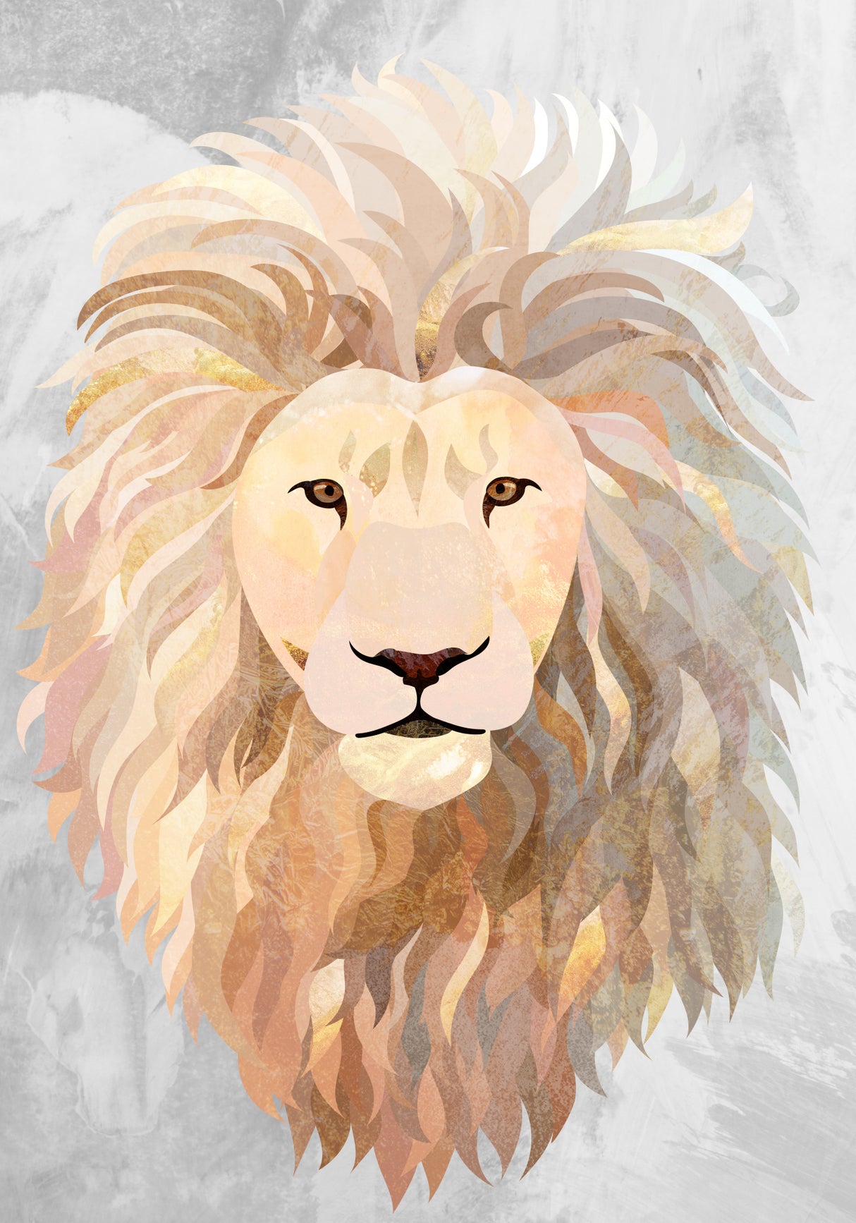 Golden lion portrait Poster och Canvastavla