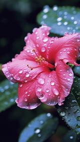 Pink Hibiscus Poster och Canvastavla