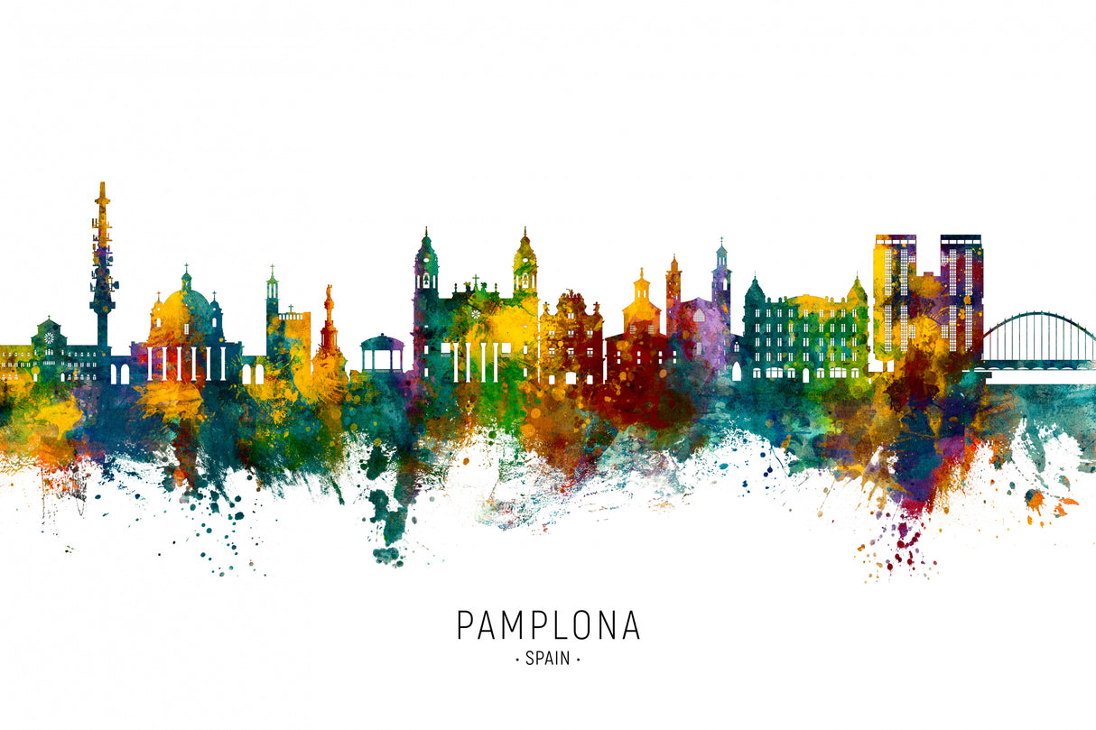 Pamplona Spain Skyline Poster och Canvastavla