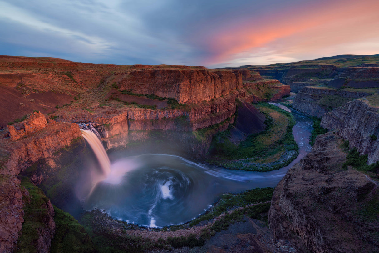 Falls at Sunset Poster och Canvastavla