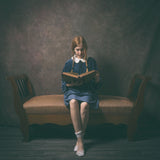 the reader in blue dress Poster och Canvastavla