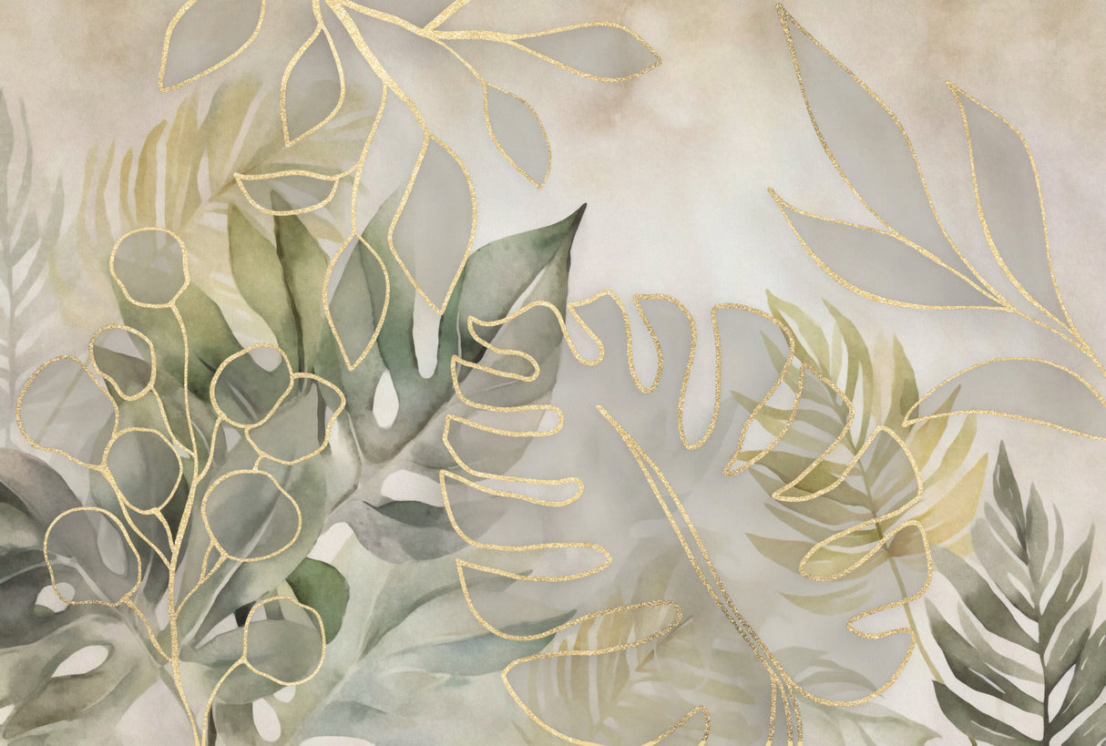 Elegant Tropics Light Green Poster och Canvastavla