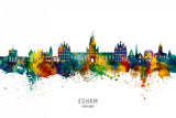 Egham England Skyline Poster och Canvastavla