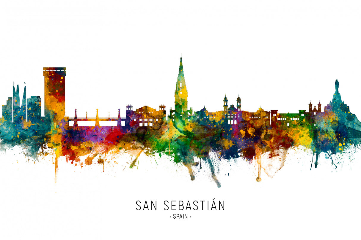 San Sebastian Spain Skyline Poster och Canvastavla