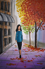 Autumn City Walk Poster och Canvastavla