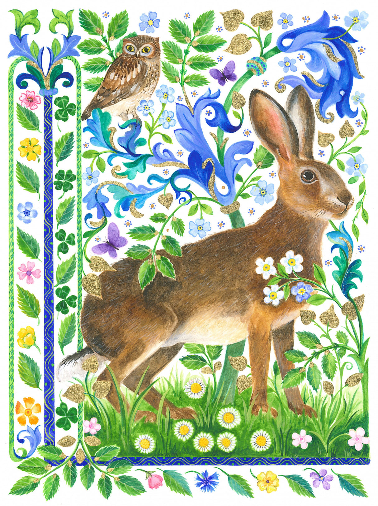 Magical Garden Hare Poster och Canvastavla