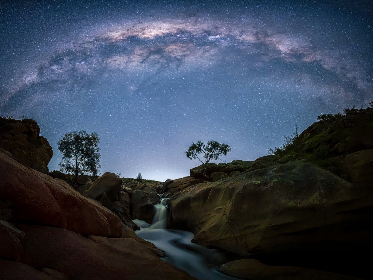 Mannum Wterfall milkyway Poster och Canvastavla