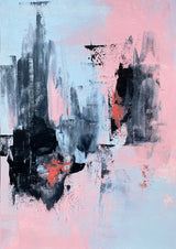 Pink and Grey Abstract 3 Poster och Canvastavla