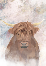 Highlands Cow Gold and Marble Poster och Canvastavla