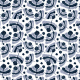 Happy Floral Black Gray Poster och Canvastavla