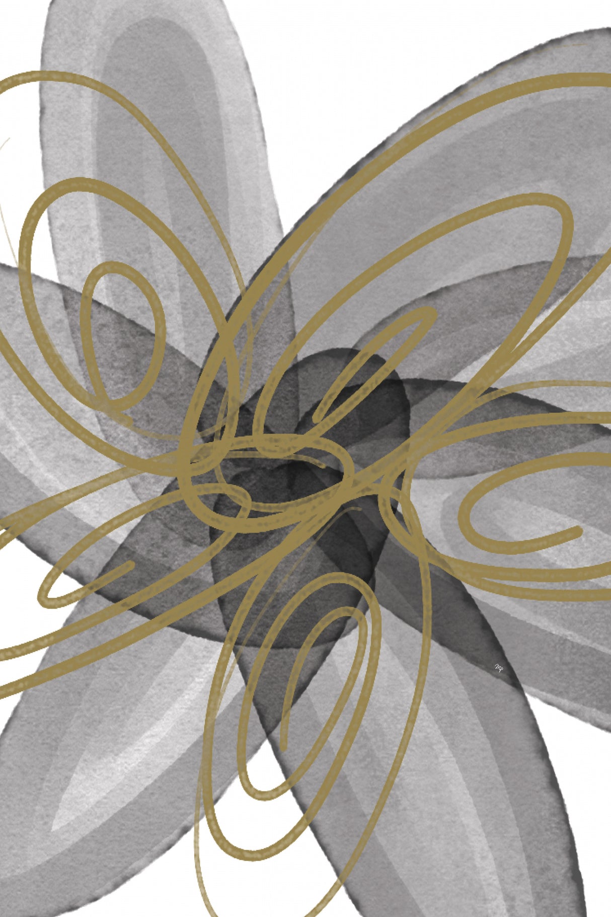 Golden Bloom Poster och Canvastavla