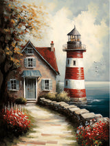 Sea and Light House Poster och Canvastavla