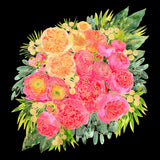 Colorful Rekha bouquet in black Poster och Canvastavla