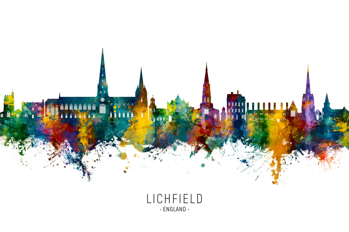 Lichfield England Skyline Poster och Canvastavla