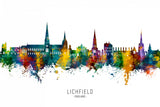 Lichfield England Skyline Poster och Canvastavla