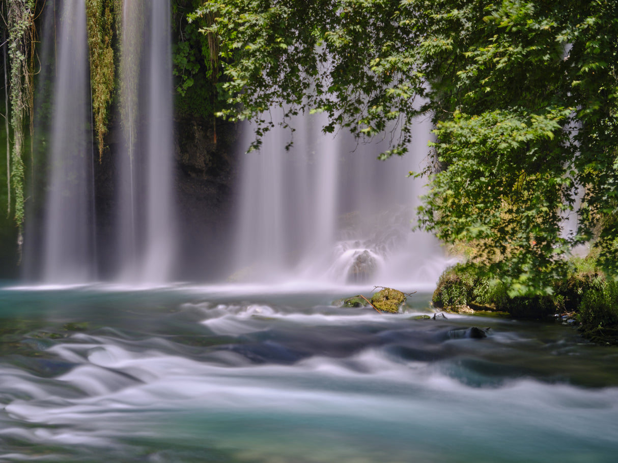 beautiful waterfall in the mountain Poster och Canvastavla