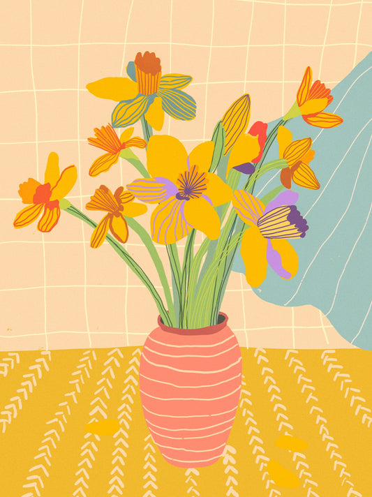 Daffodills Vas och keramikposter